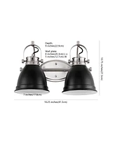 Phineas 16.25" 2-Light Farmhouse Bohemian Iron Led Vanity