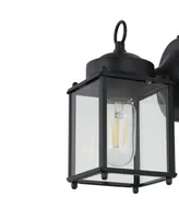 Boston 4.25" 1-Light Farmhouse Industrial Iron, Glass Outdoor Led Sconce, Set of 2