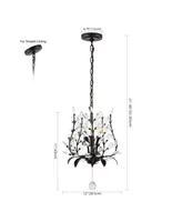 Adoria 12" 3-Light Contemporary Bohemian Iron, Acrylic Led Pendant