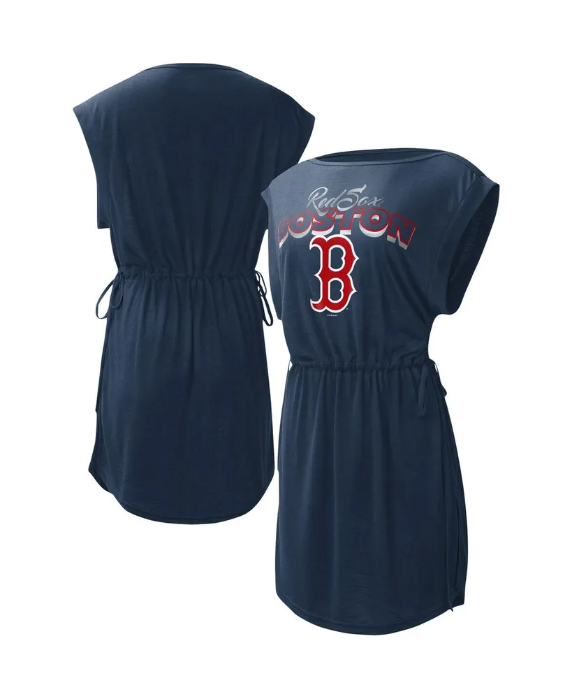 Women's G-iii 4Her by Carl Banks Navy Boston Red Sox G.o.a.t Swimsuit Cover-Up Dress