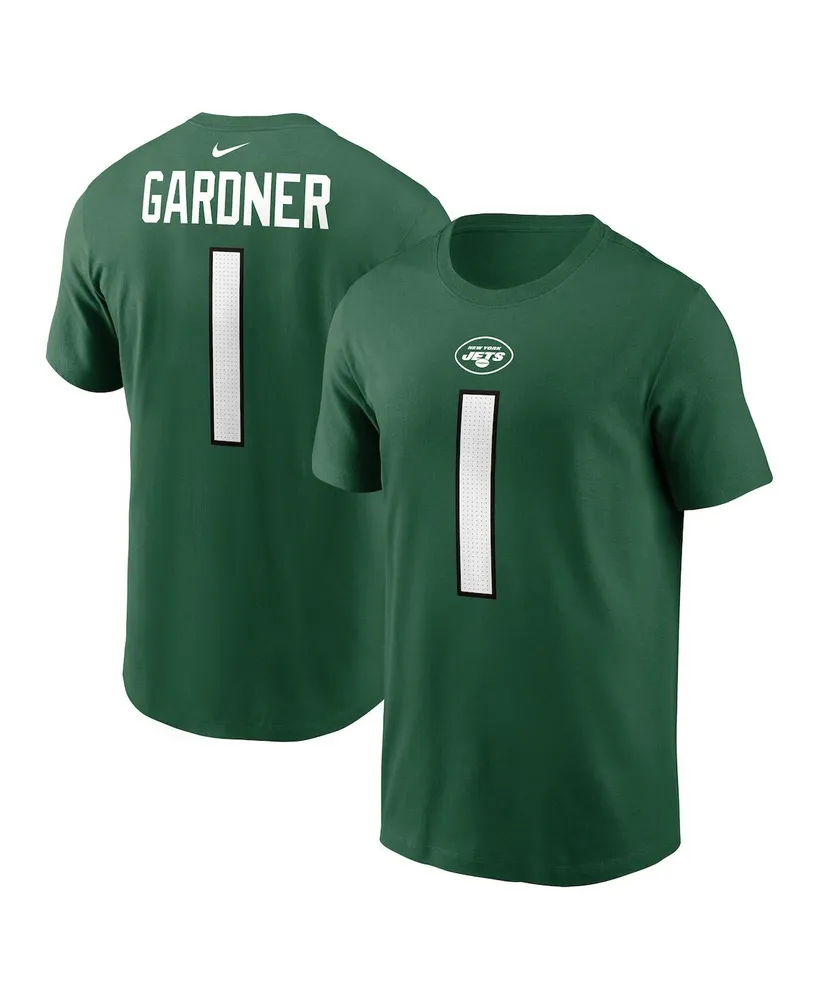 Men's Nike Sauce Gardner Green New York Jets Player Name and Number T-shirt