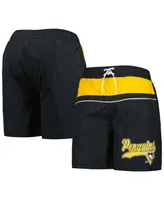 Men's Starter Black Pittsburgh Penguins Freestyle Volley Swim Shorts