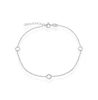 Sterling Silver Open Hexagon Anklet