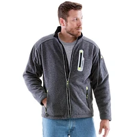 RefrigiWear Big & Tall Warm Fleece Lined Extreme Sweater Jacket with Reflective Piping