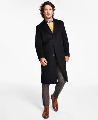 Tallia Men's Classic-Fit Medium Weight Solid Wool Blend Overcoats