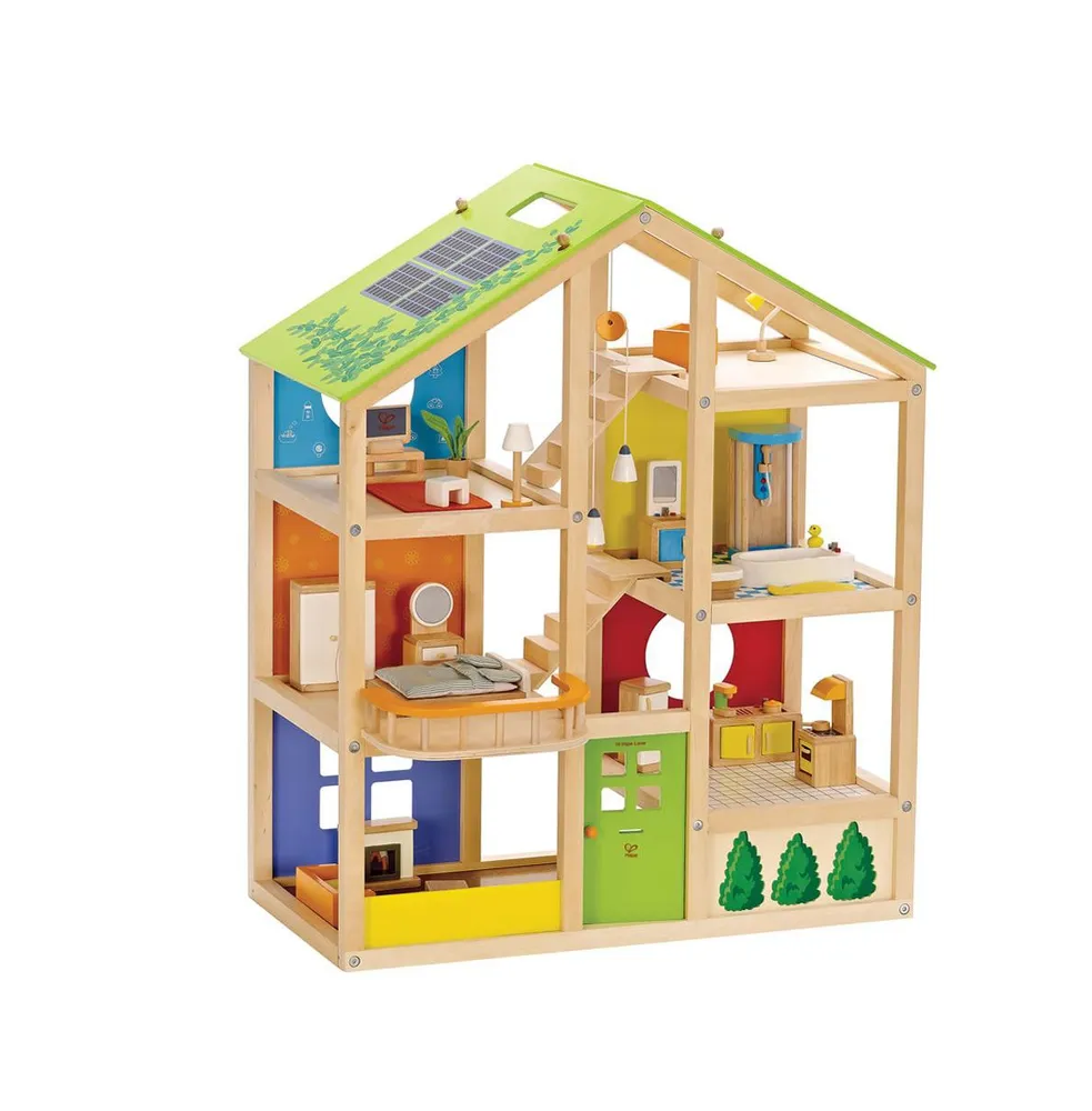 Hape Seasons All-In-One Dollhouse - Furnished