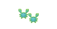 DuraForce Crab Tiger Blue-Green, 2-Pack, Durable Plush Squeaky Dog Toys