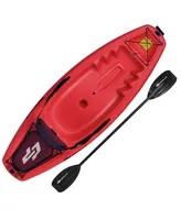 Costway 6ft Youth Kids Kayak w/Paddle Storage Hatche 4-Level Footrest