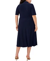 Msk Plus Collared Wrap Dress