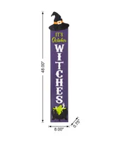 Glitzhome 48" H Halloween Wood Witch Hat Porch Decor