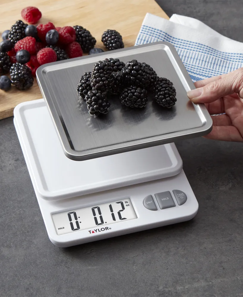 Taylor Digital Kitchen Scale with Removable Stainless Tray Set