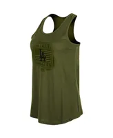 Women's New Era Olive 2023 Los Angeles Dodgers Armed Forces Day Racerback Tank Top
