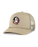 Men's '47 Brand Khaki Florida State Seminoles Foam Front Mesh Trucker Snapback Hat