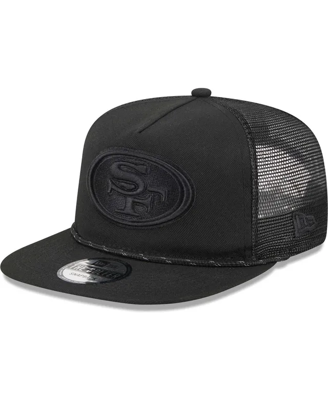 Men's New Era Black/Scarlet San Francisco 49ers Tailsweep 9FIFTY Snapback Hat