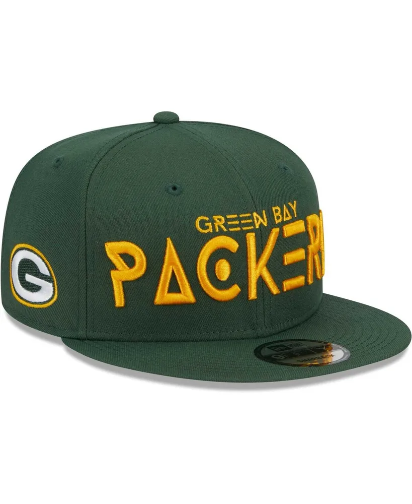 Men's New Era Green Green Bay Packers Word 9FIFTY Snapback Hat