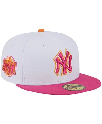 Men's New Era White, Pink York Yankees Old Yankee Stadium 59FIFTY Fitted Hat