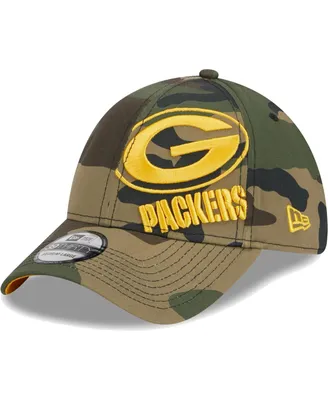 Men's New Era Camo Green Bay Packers Punched Out 39THIRTY Flex Hat