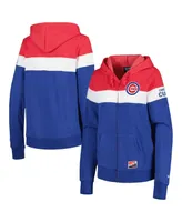 Women's New Era Heather Royal Chicago Cubs Colorblock Full-Zip Hoodie Jacket