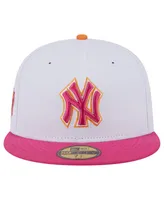 Men's New Era White, Pink York Yankees Old Yankee Stadium 59FIFTY Fitted Hat