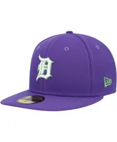 Men's New Era Purple Detroit Tigers Lime Side Patch 59FIFTY Fitted Hat