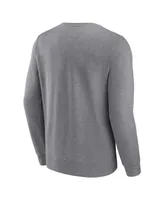 Men's Fanatics Heather Gray Los Angeles Angels Simplicity Pullover Sweatshirt