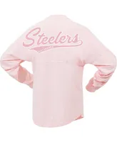 Women's Fanatics Pink Pittsburgh Steelers Millennial Spirit Jersey T-shirt