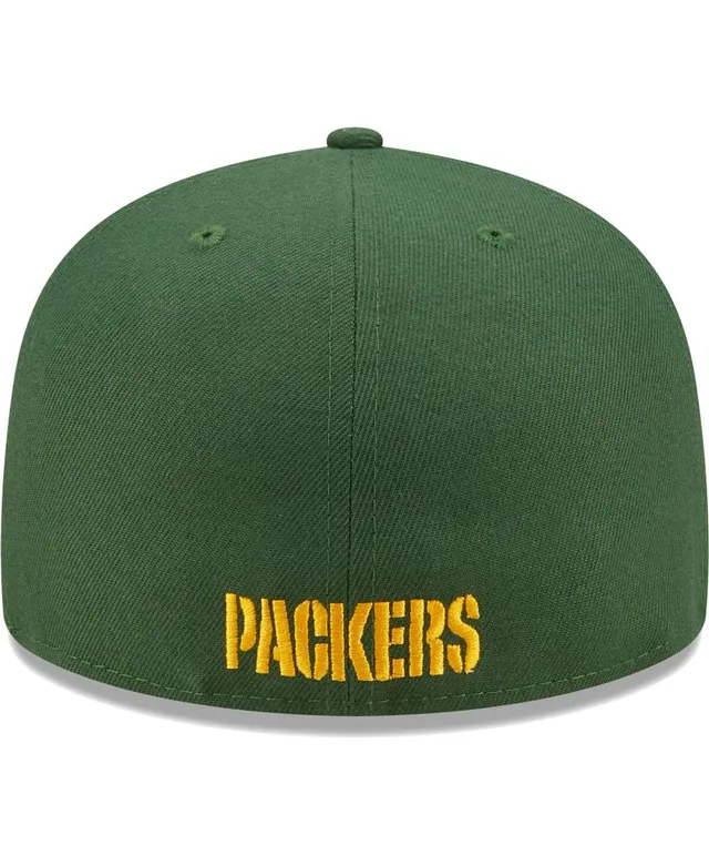 Men's New Era Green/Gold Green Bay Packers Super Bowl XXXI Letterman  59FIFTY Fitted Hat