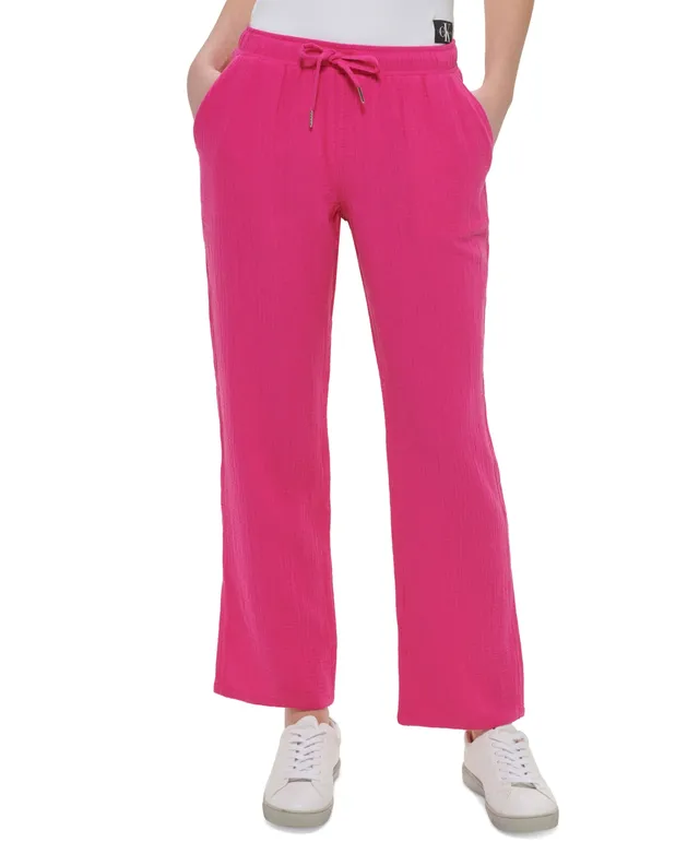 Calvin Klein Women's Ribbed Darted-Waist Jogger Pants - Macy's