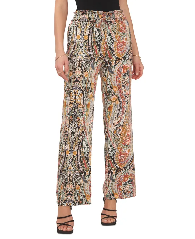 1.state Women's Printed High-Rise Drawstring-Waist Pants