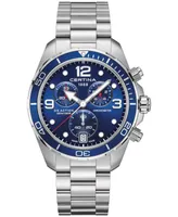 Certina Men's Swiss Chronograph Ds Action Stainless Steel Bracelet Watch 43mm