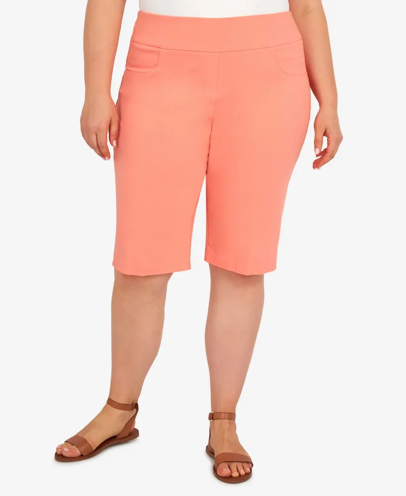 Hearts Of Palm Plus Size Mango Tango Solid Skimmer Pants