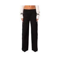 Women's Low Rise Wide Leg Cargo Pants With Double Belt Loops