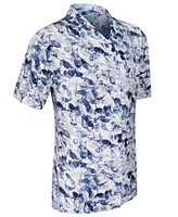 Mens Casual Button-Down Hawaiian Shirt - Short Sleeve