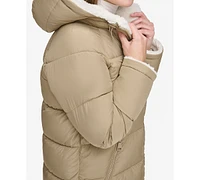 Calvin Klein Women's Faux-Fur-Lined Hooded Puffer Coat