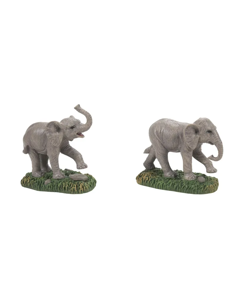 Department 56 Zoological Garden Elephant Figurine, Set of 2