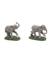 Department 56 Zoological Garden Elephant Figurine, Set of 2