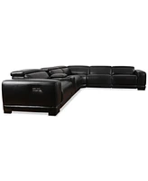 Krofton 6-Pc. Beyond Leather Fabric Sectional with Power Motion Recliners and 1 Console