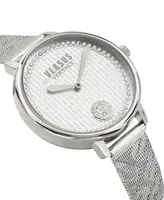 Versus Versace Women's Two-Hand Quartz La Villette Silver-Tone Stainless Steel Bracelet 36mm