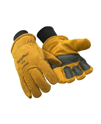 RefrigiWear Men's Warm Double Insulated Leather Work Gloves with Abrasion Pads