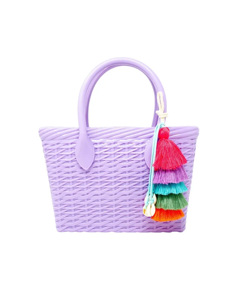 Girl's Lavender Tiny Jelly Weave Tote Bag