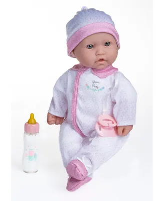 Jc Toys La Baby 14.3" Soft Body Baby Doll Onesie with Pacifier, Magic Bottle Set