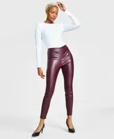 Bar Iii Women's Soft Faux-Leather Leggings, Created for Macy's