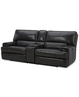 Closeout! Binardo 99" 3 Pc Zero Gravity Leather Sectional with 2 Recliners and 1 Console, Created for Macy's