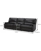 Closeout! Binardo 118" 3 Pc Zero Gravity Leather Sectional with 3 Power Recliners, Created for Macy's