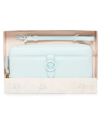 Anne Klein Boxed Slim Zip Wallet with Detachable Wristlet