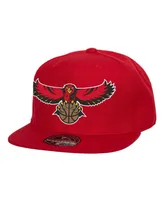 Men's Mitchell & Ness Red Atlanta Hawks Hardwood Classics Mvp Team Ground 2.0 Fitted Hat