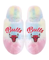 Youth Boys and Girls Foco Chicago Bulls Rainbow Script Slippers