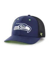 Men's '47 Brand College Navy Seattle Seahawks Pixelation Trophy Flex Hat