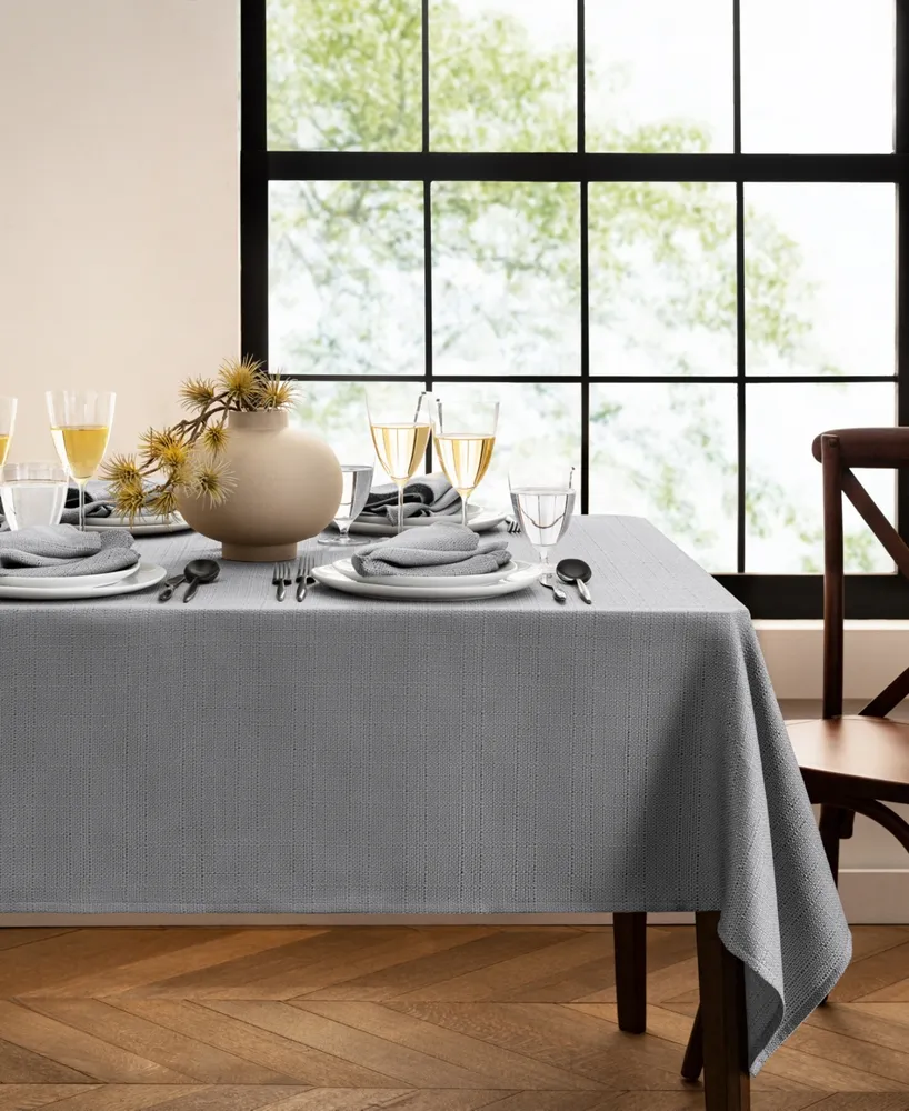 Laurel Solid Texture Water and Stain Resistant Tablecloth