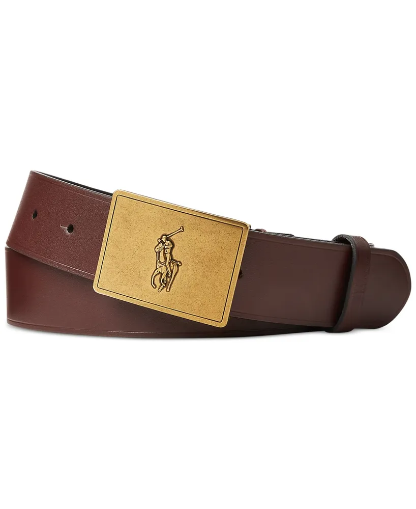 Lauren Ralph Lauren Women's Logo Reversible Skinny Leather Belt - Macy's